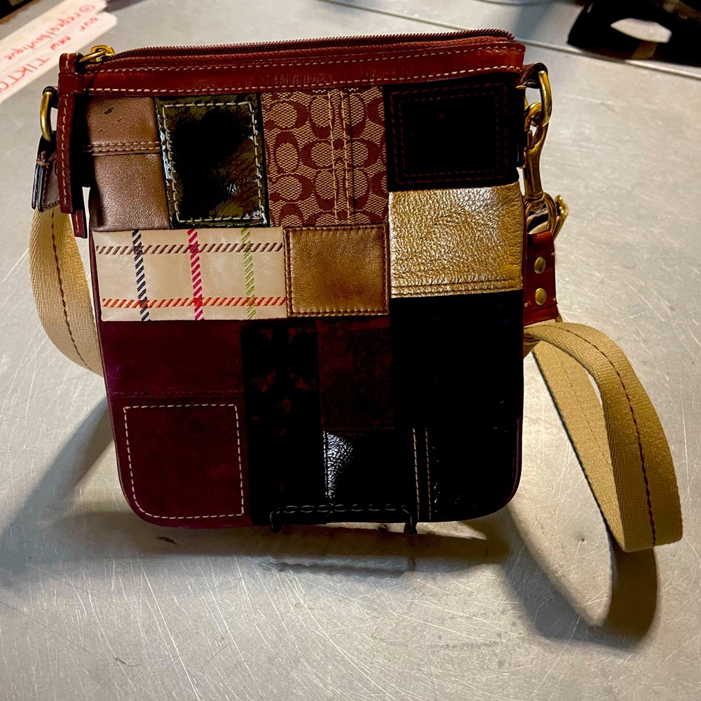 Coach Chris cross patch bag